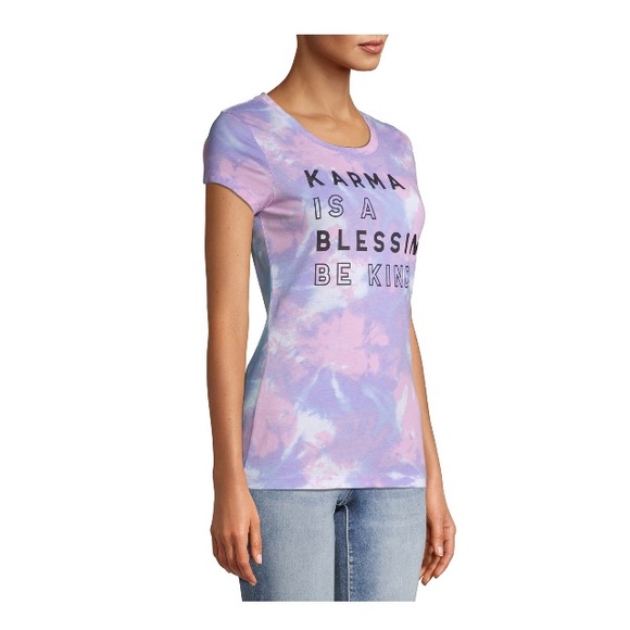 NWT Hybrid Juniors' Karma Tie Dye Graphic Tee - Picture 3 of 4